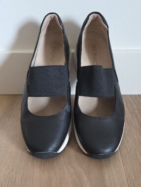 Vionic Black Slip-On Mary Jane with Elastic Strap